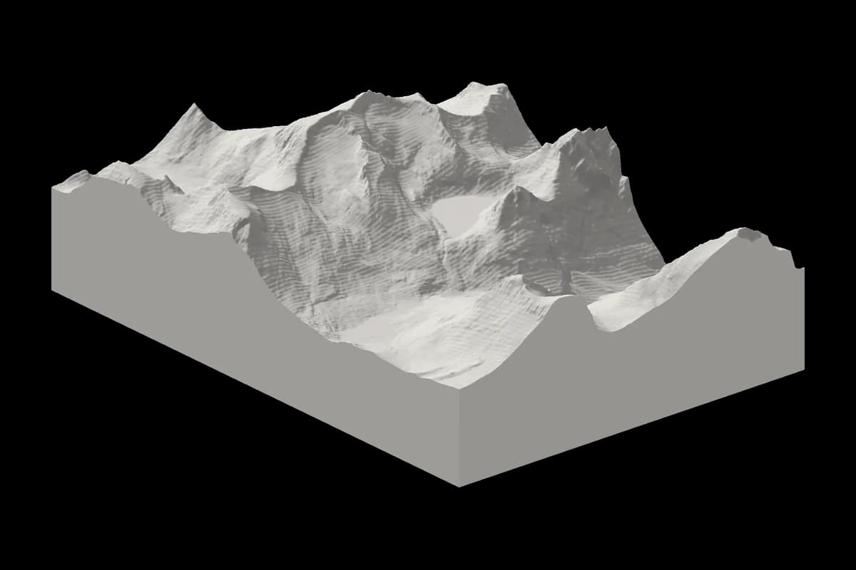 3D-terrengmodell av Romsdalseggen