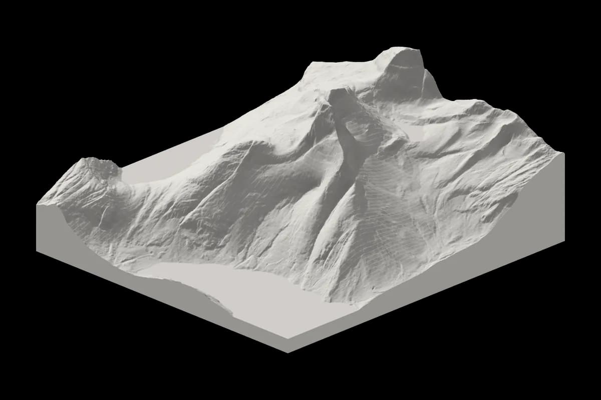 3D terrain model of Stetind